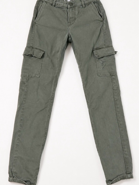 Frame Denim Pants - FRAME Denim Cargo Pants Size 24 Olive Green Skinny Utility Ankle Zip Distressed